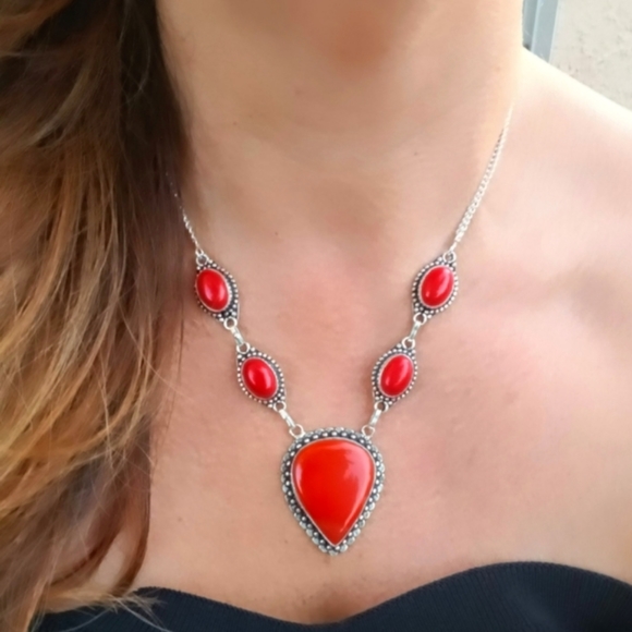Coral Jewelry - 🇮🇹Italian Red Coral Sterling Silver 925